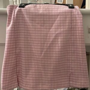 pink plaid skirt